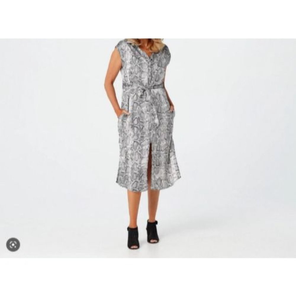 Bishop Young Button Down Belted Dress (Python, 3XP) A377231